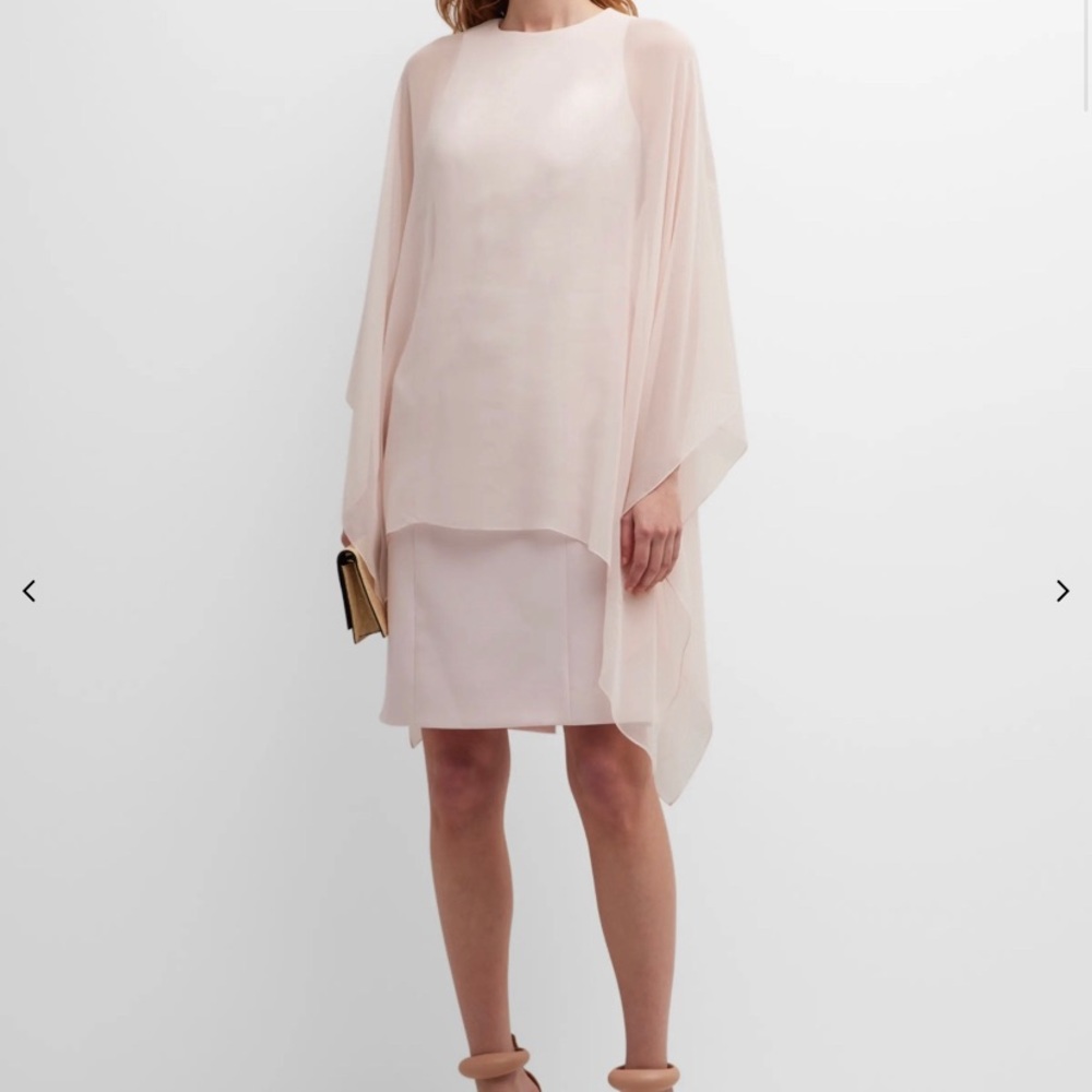 Teri Jon By Rickie Freeman Silk Layered Blush Mini Dress New with tags Size 10